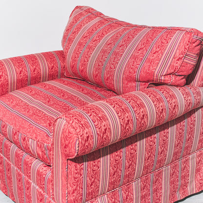 Carlyle Custom Armchair and Wheeled Ottoman