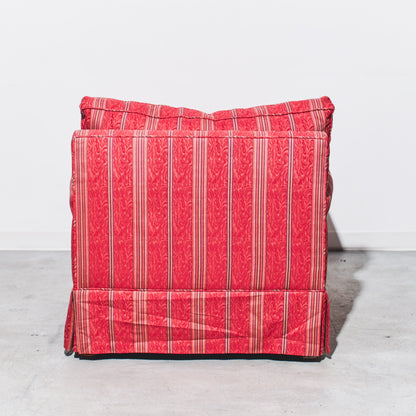 Carlyle Custom Armchair and Wheeled Ottoman