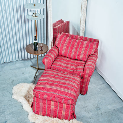Carlyle Custom Armchair and Wheeled Ottoman