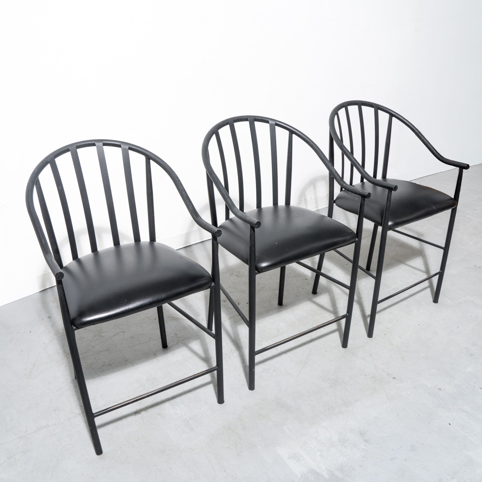 Black Cushioned Counter Stools (3 Available)