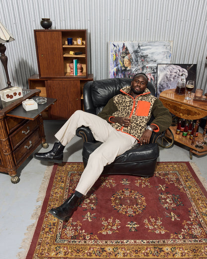 HickoryCraft Black Leather Armchair With Nailhead Accents