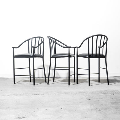 Black Cushioned Counter Stools (3 Available)