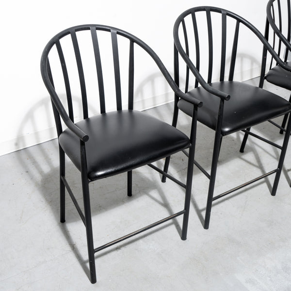 Black Leather Stools