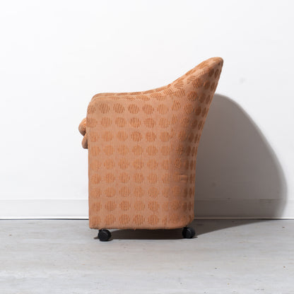 Mid-Century Modern Milo Baughman for Thayer Coggins Wheeled Barrel Chairs (Set of 4)