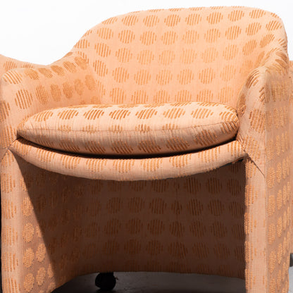 Mid-Century Modern Milo Baughman for Thayer Coggins Wheeled Barrel Chairs (Set of 4)