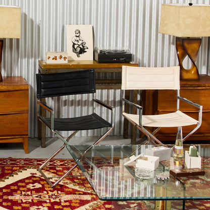 1960s White Vinyl Director Chair by Robert Kjer Jacobsen for Virtue Brothers