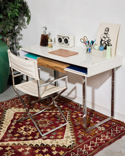 1960s White Vinyl Director Chair by Robert Kjer Jacobsen for Virtue Brothers