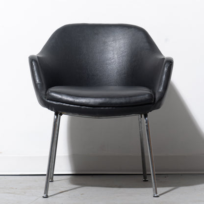 Mid-Century Modern Vinyl Leather Armchair (4 Available)