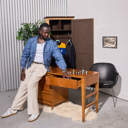 Mid-Century Modern Vinyl Leather Armchair (4 Available)