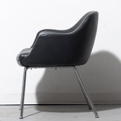 Mid-Century Modern Vinyl Leather Armchair (4 Available)