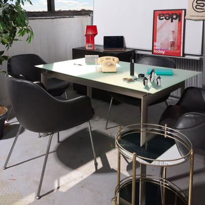 Mid-Century Modern Vinyl Leather Armchair (4 Available)