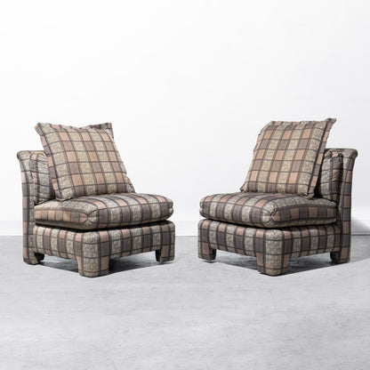 Postmodern Marge Carson Custom-Upholstered Armchairs (Set of 2)