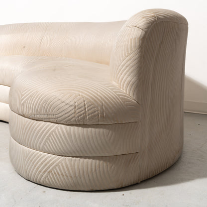 Postmodern Weiman Textured Kidney Sofa
