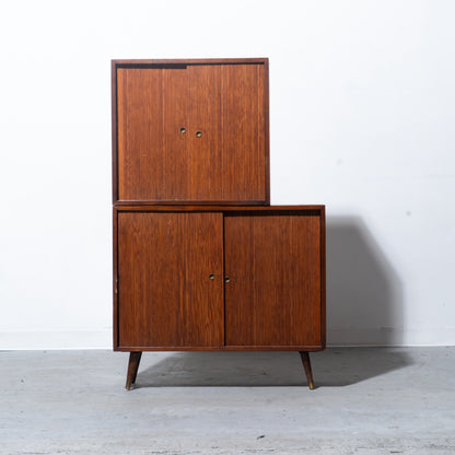 Danish Mid-Century Modern Two-Piece Teak Cabinet