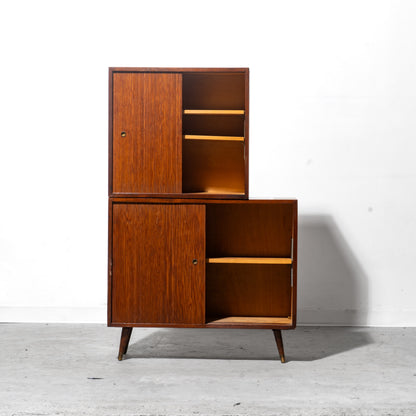 Danish Mid-Century Modern Two-Piece Teak Cabinet