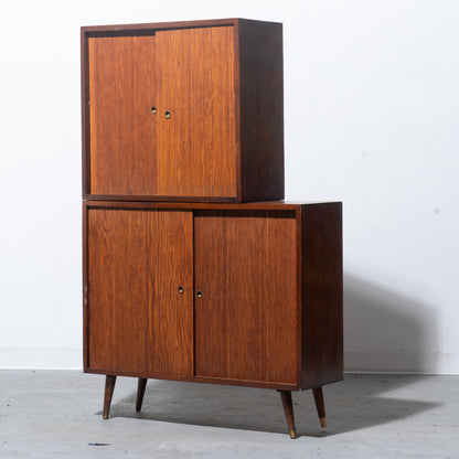 Danish Mid-Century Modern Two-Piece Teak Cabinet