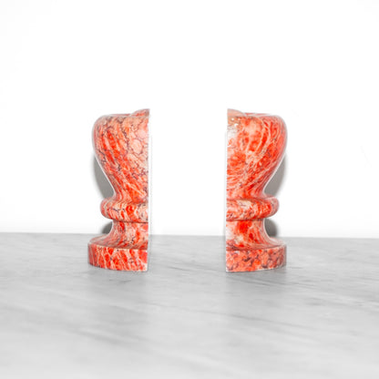 Pair of Pink Alabaster Bookends