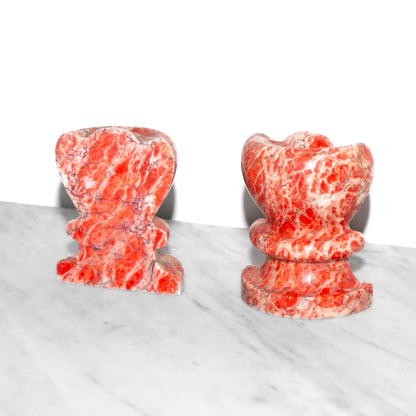 Pair of Pink Alabaster Bookends