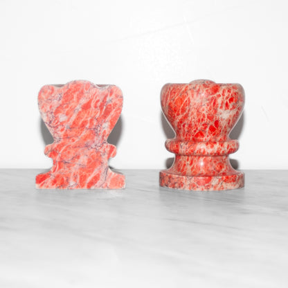 Pair of Pink Alabaster Bookends