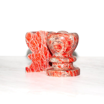 Pair of Pink Alabaster Bookends