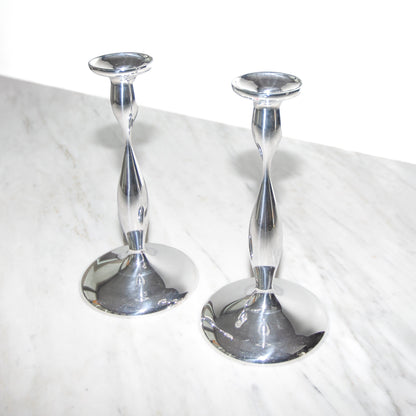 Nambe Candlestick Pair