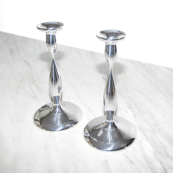Nambe Candlestick Pair