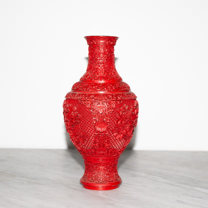 Red Chinese Resin Vase