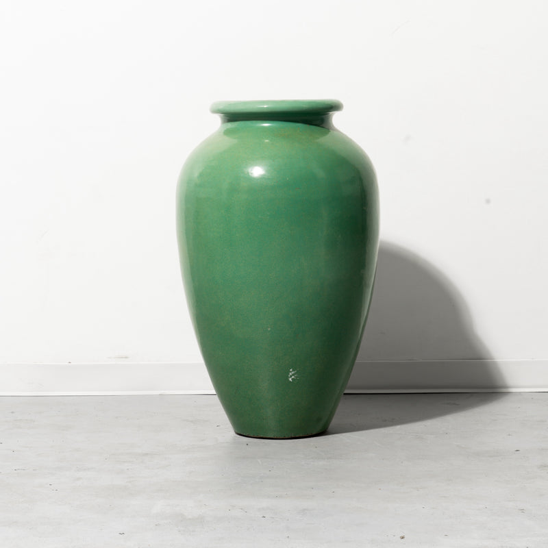 Green pottery planter