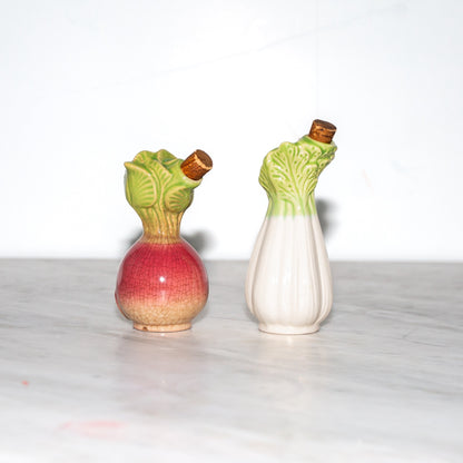 Vintage Ceramic Vegetable Condiment Bottles