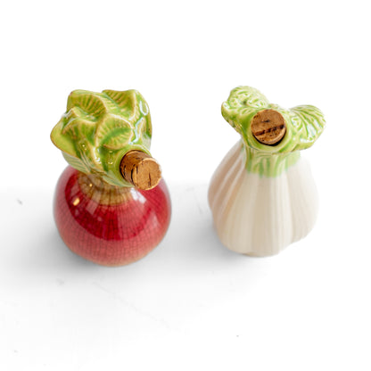 Vintage Ceramic Vegetable Condiment Bottles