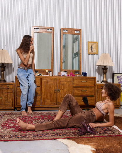 Mid-Century Drexel Wooden Heritage Woodbriar Pecan Wood Lowboy Dresser