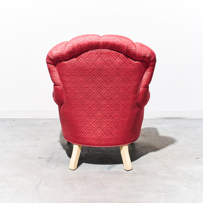 Ethan Allen Pink Tufted Armchair