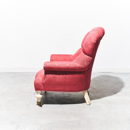 Ethan Allen Pink Tufted Armchair