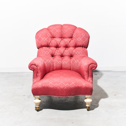 Ethan Allen Pink Tufted Armchair