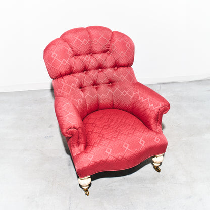 Ethan Allen Pink Tufted Armchair