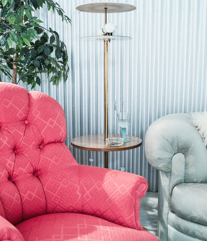 Ethan Allen Pink Tufted Armchair