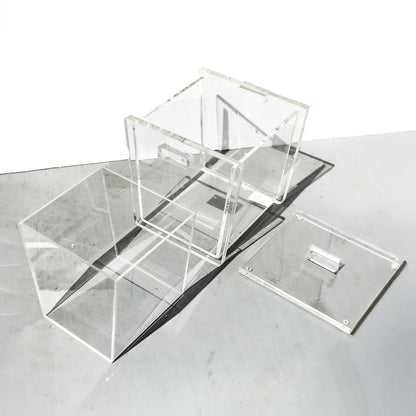Mid-Century Modern Clear Acrylic Ice Bucket