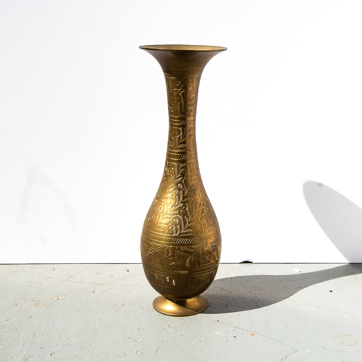 Etched Brass Vase