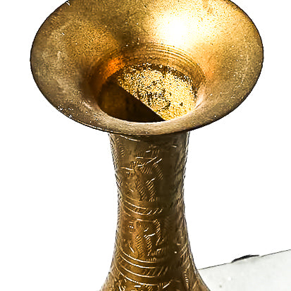 Etched Brass Vase
