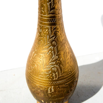 Etched Brass Vase