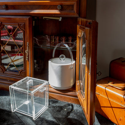 Mid-Century Modern Clear Acrylic Ice Bucket