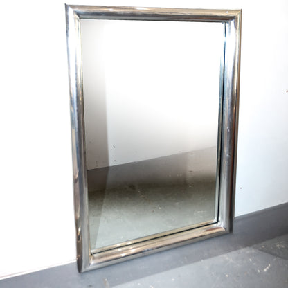 Large Mid-Century Modern Chrome Mirror