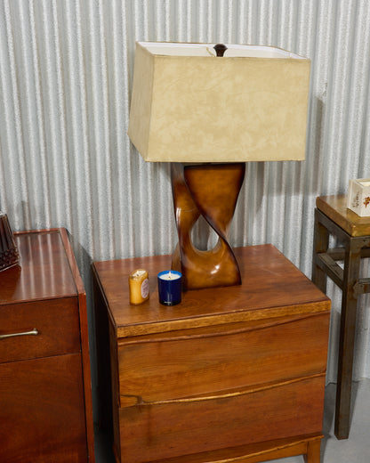 Carved Solid Hardwood Sculptured Lamps (2 Available)