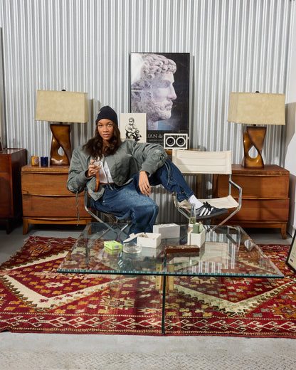 Carved Solid Hardwood Sculptured Lamps (2 Available)