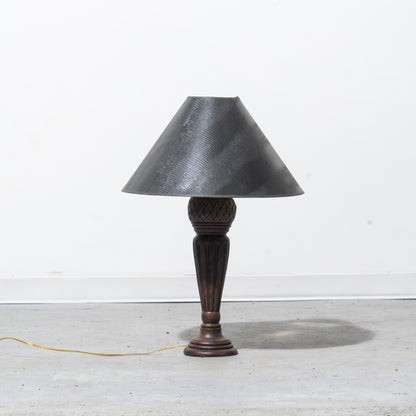 Fluted Bronze Finish Table Lamp with Embossed Shade