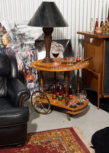 Fluted Bronze Finish Table Lamp with Embossed Shade