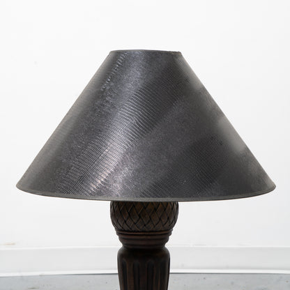 Fluted Bronze Finish Table Lamp with Embossed Shade