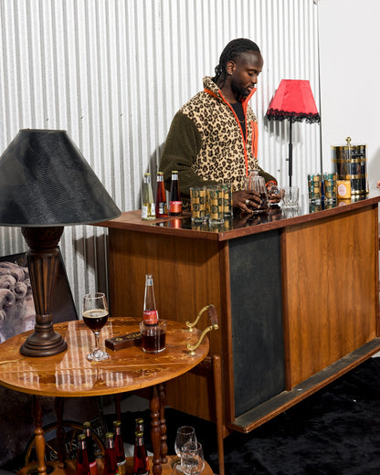 Fluted Bronze Finish Table Lamp with Embossed Shade