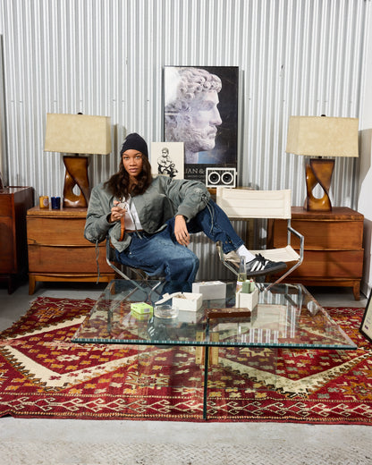 Carved Solid Hardwood Sculptured Lamps (2 Available)