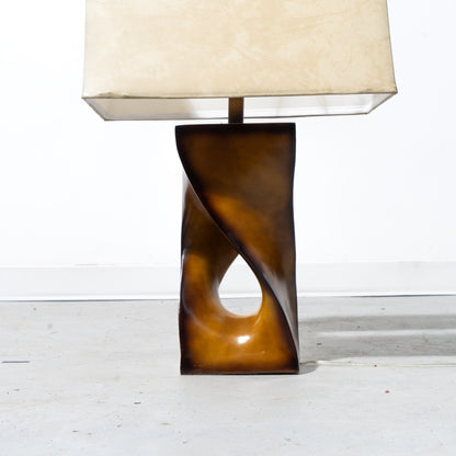 Carved Solid Hardwood Sculptured Lamps (2 Available)